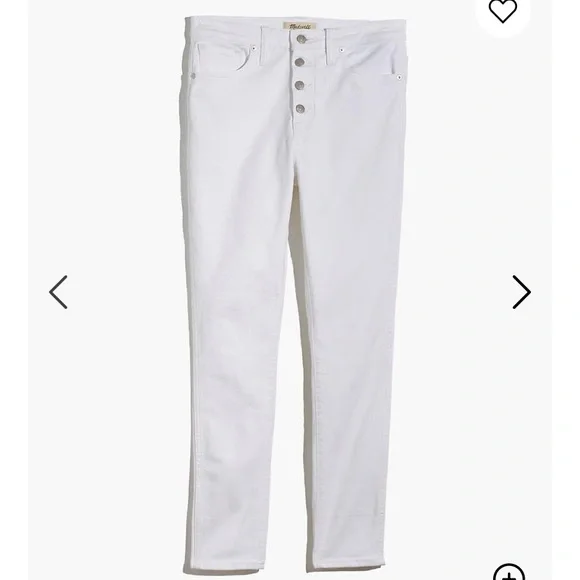 Madewell White 10” High Rise Skinny Crop Jeans NWT - Picture 6 of 10